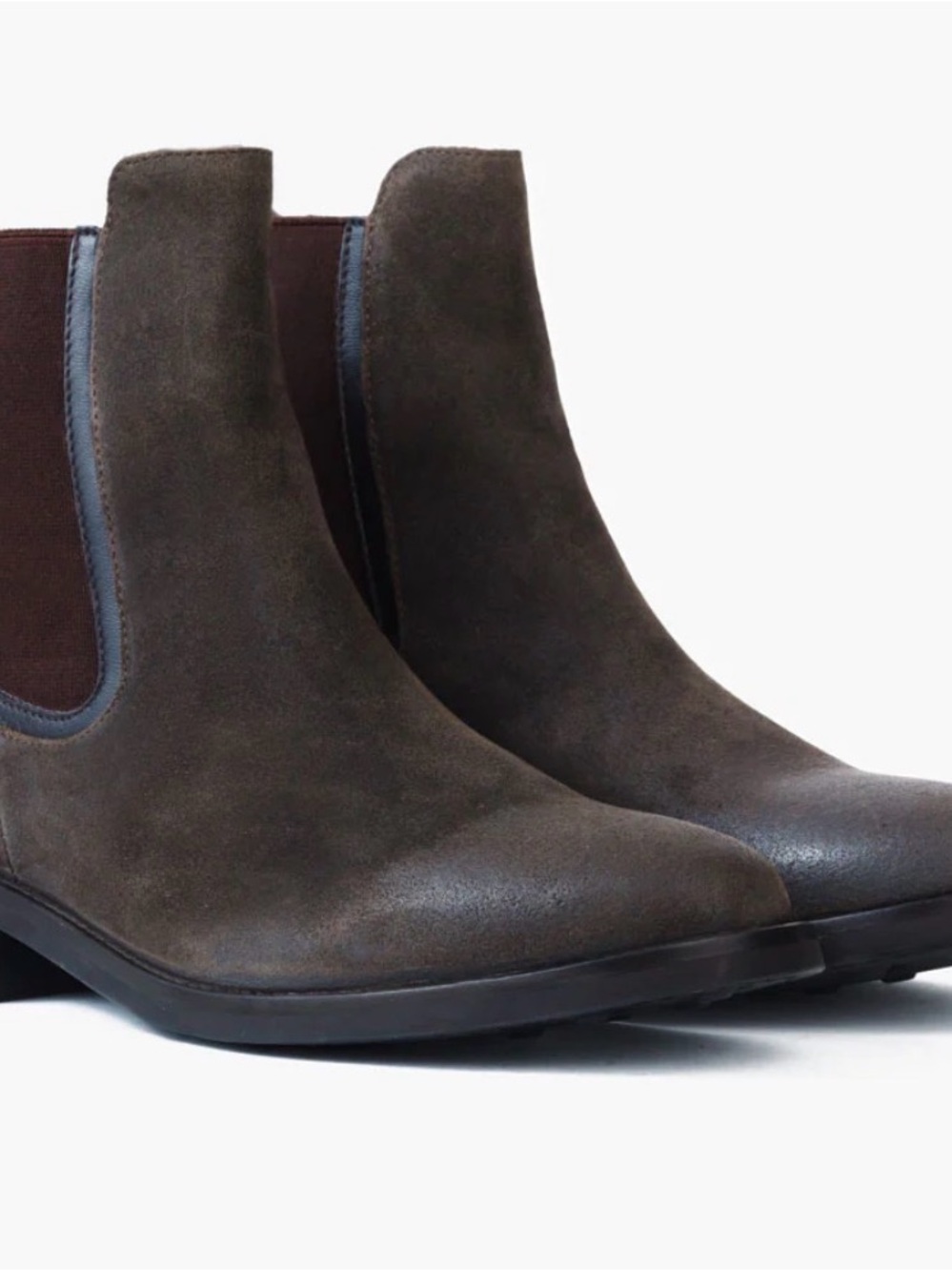 Thursday Boot Company Women's Chelsea Suede Ankle Boots in Dark Olive/brown - Picture 2 of 5
